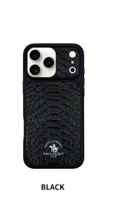 Apple iPhone 17 Pro Max Santa Barbara Polo & Racquet Club Leather Case for iPhone 17 Pro Max- Black