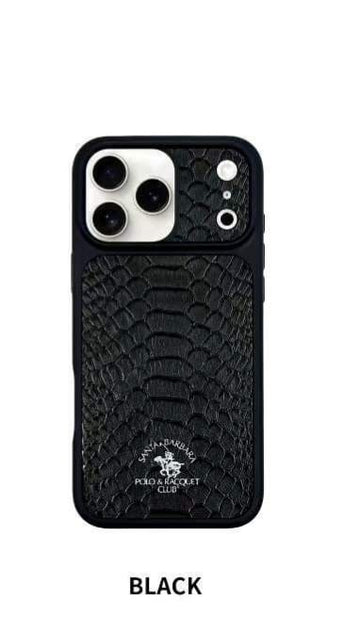 Apple iPhone 17 Pro Max Santa Barbara Polo & Racquet Club Leather Case for iPhone 17 Pro Max- Black