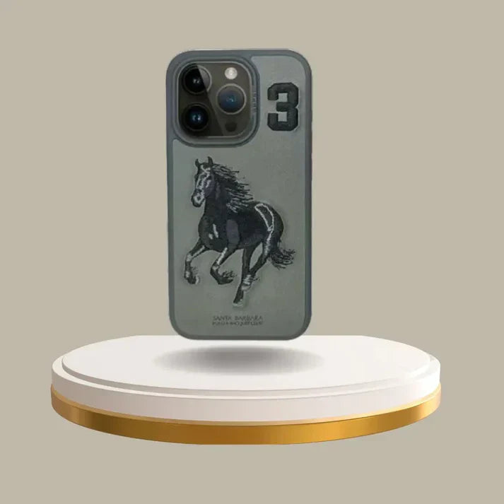 Aventurine Accessories SantaBarbara Polo Boris Series Leather Case, Protective Case (iPhone16 Pro, Grey)