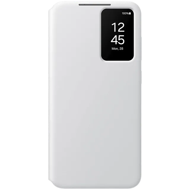 Ultra Hybrid Smart View Wallet Case for Samsung Galaxy S26 Ultra | Flip Leather Cover with NFC Display Activation via App | Magnetic Closure | Card Holder | Stand Feature (White)