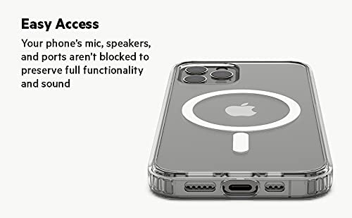 Belkin TPU Magnetic Protective Clear Case, Lightweight Design, MagSafe Compatible, Anti-Microbial Coating for iPhone 12,(Reduces Bacteria by 99%), Screen-Down Protection