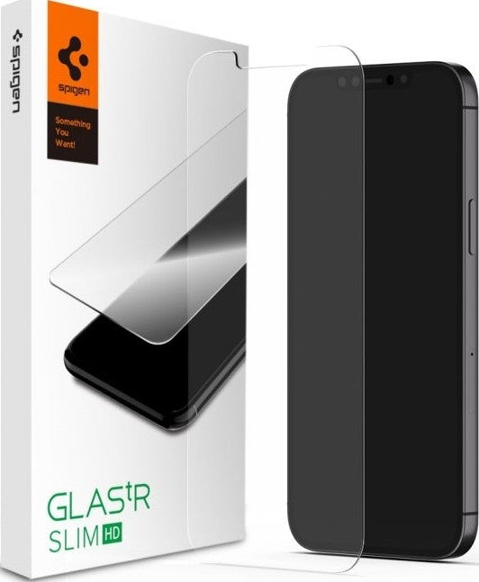Spigen SLIM HD Tempered Glass Screen Protector Guard For Iphone 12 Pro Smartphone - 1 Pack
