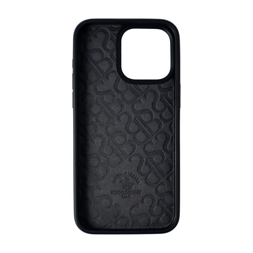Santa Barbara Boris Series(Horse) Geniune Leather Case Cover for (iPhone 16 Pro Max Horse 3)- Black