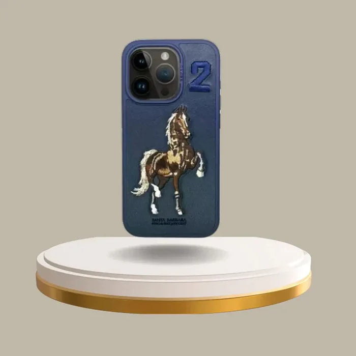 Aventurine Accessories SantaBarbara Polo Boris Series Leather Case, Protective Case (iPhone16 Pro Max, Blue)