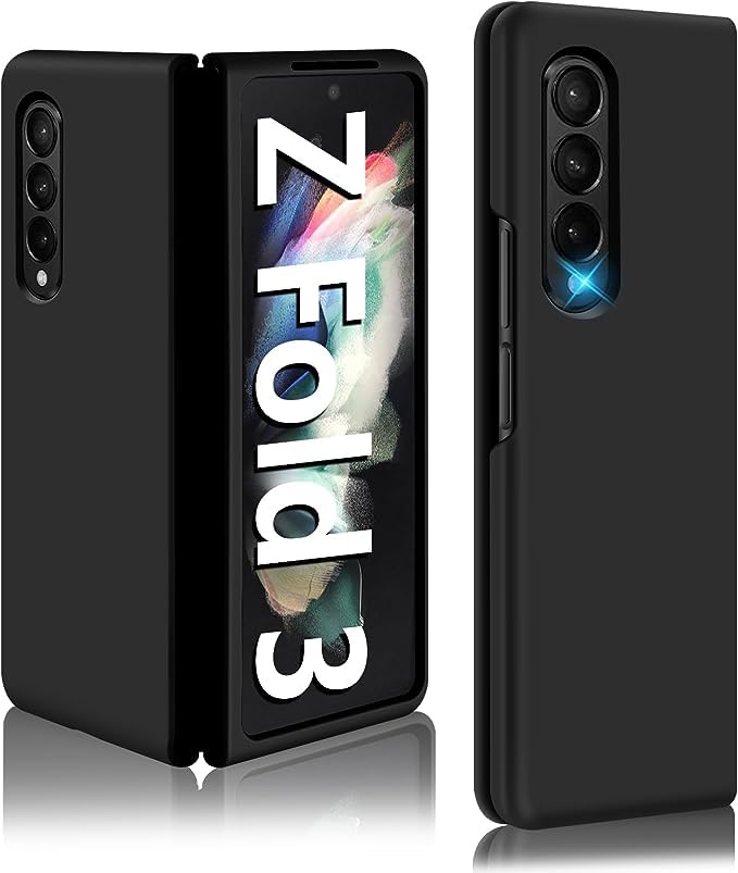 Samsung Z Fold 3 Silicone Back Cover Full Protection Shock Proof Case Compatible with Samsung Galaxy Z Fold 3 (Black) - mobilecasez