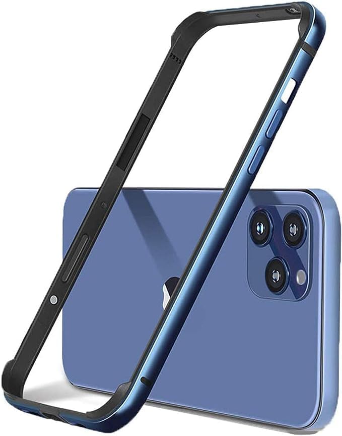 New Aluminum Frame Metal Bumper Frame Slim Hard Case Cover for iPhone 16 Plus, Metal Frame Armor with Soft Inner Bumper, Raised Edge Protection (Blue, for iPhone 16 Plus) - mobilecasez
