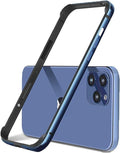 New Aluminum Frame Metal Bumper Frame Slim Hard Case Cover for iPhone 16 Plus, Metal Frame Armor with Soft Inner Bumper, Raised Edge Protection (Blue, for iPhone 16 Plus) - mobilecasez