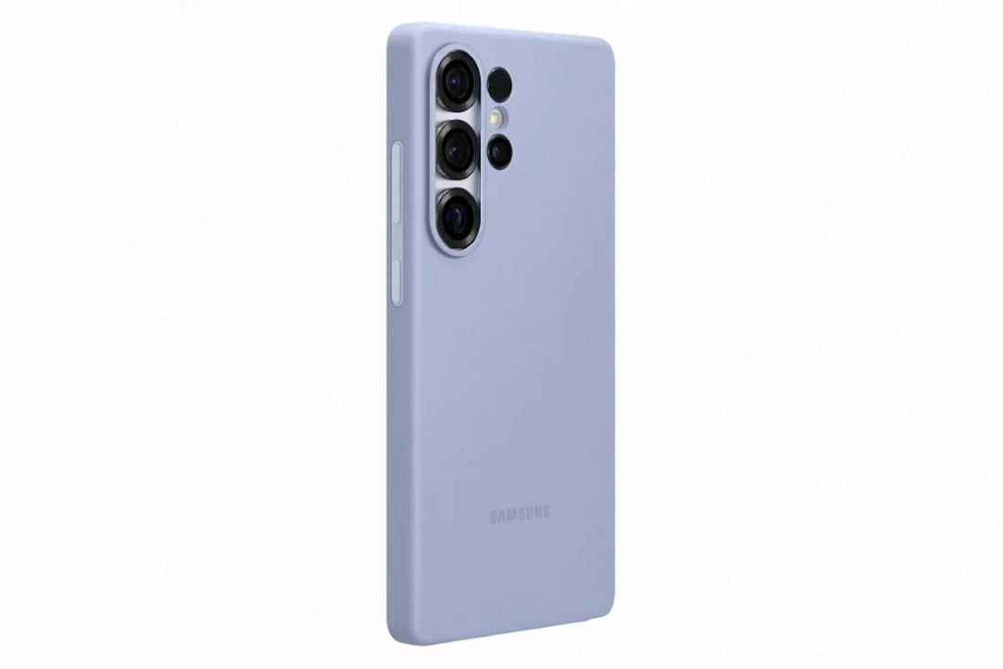 Samsung Galaxy S25 Ultra Silicon Case With Logo - Blue - mobilecasez