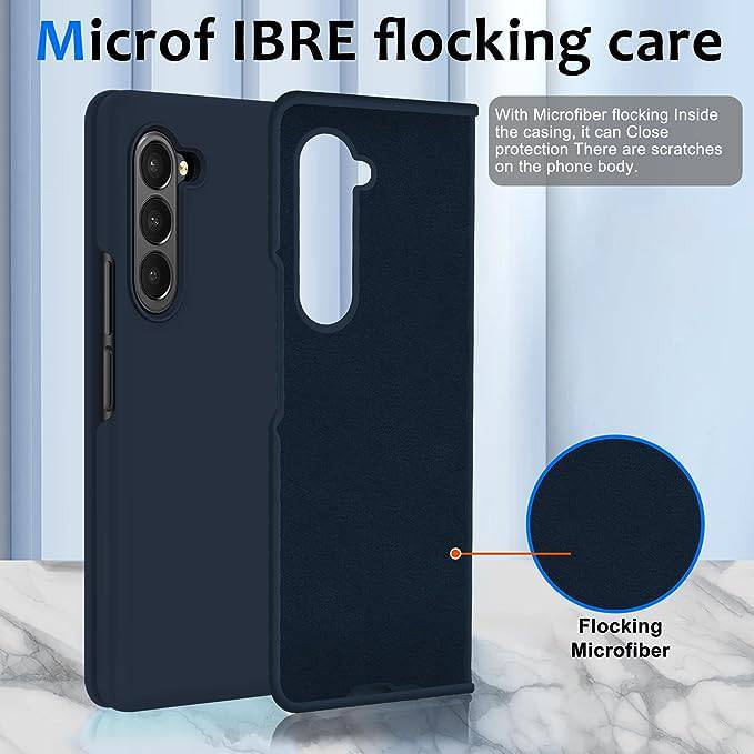 Samsung Z Fold 6 Silicone Case Full Protection Shock Proof Case for Samsung Galaxy Z Fold 6 (Blue) - mobilecasez
