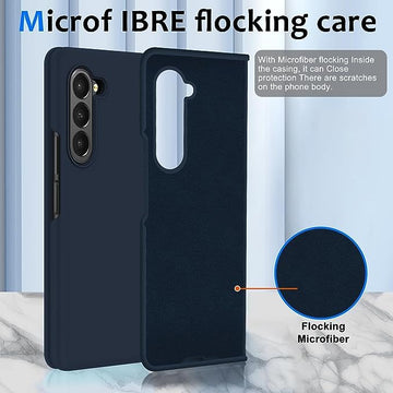 Samsung Z Fold 6 Silicone Case Full Protection Shock Proof Case for Samsung Galaxy Z Fold 6 (Blue)