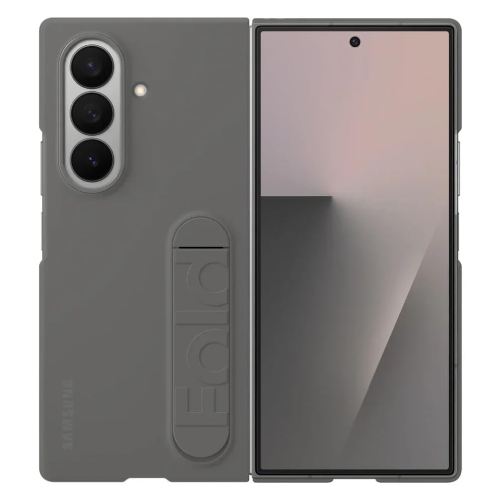Ultra Hybrid Compatible with Samsung Galaxy Z Fold 8 Case/Cover with Stand & Protection | Silicone Cover with Kickstand (Dark Gray)