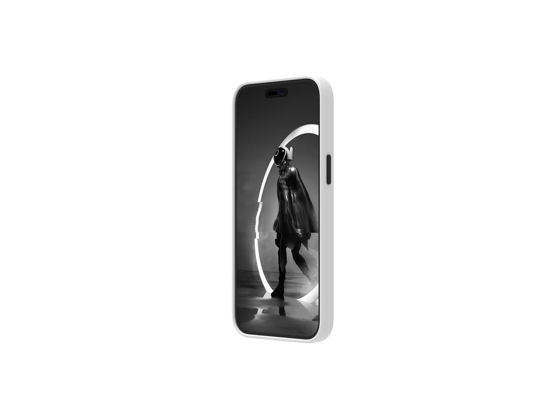 Aulumu A15 Vegan Leather for iPhone 15 Pro Magnetic Case [Unique Cooling Window] - Compatible with Magsafe [Metal Individual Buttons] - White - mobilecasez