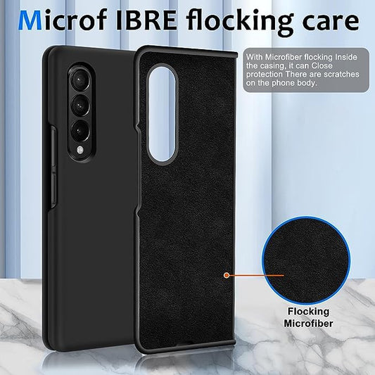 Samsung Z Fold 3 Silicone Back Cover Full Protection Shock Proof Case Compatible with Samsung Galaxy Z Fold 3 (Black)