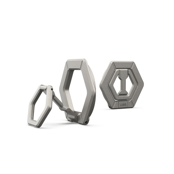 Urban Armor Gear UAG Magnetic Phone Ring Stand Compatible with Mag-Safe Magnet, Removable Metal Finger Ring Grip & 360 Rotation Adjustable Kickstand for iPhone 16/15/14/13/12, - Titanium - mobilecasez
