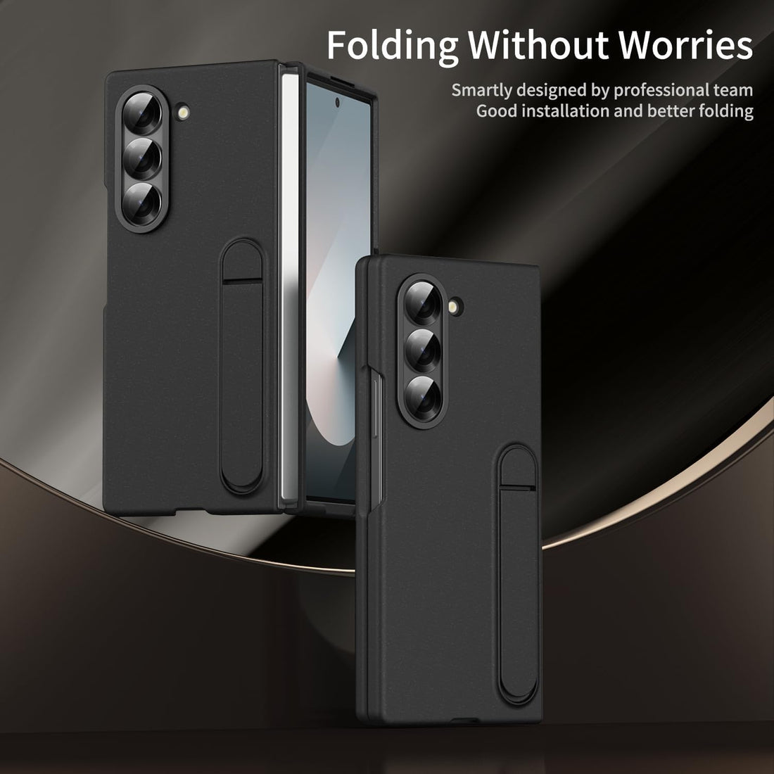 KINDSUIT Leather Case with Stand for Samsung Galaxy Z Fold 7 - Brown