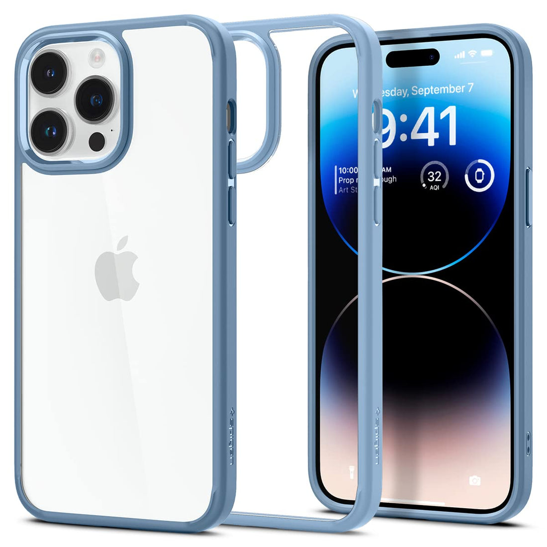 Spigen Ultra Hybrid Back Cover Case Compatible with iPhone 15 Pro (TPU + Poly Carbonate | Sierra Blue) - mobilecasez