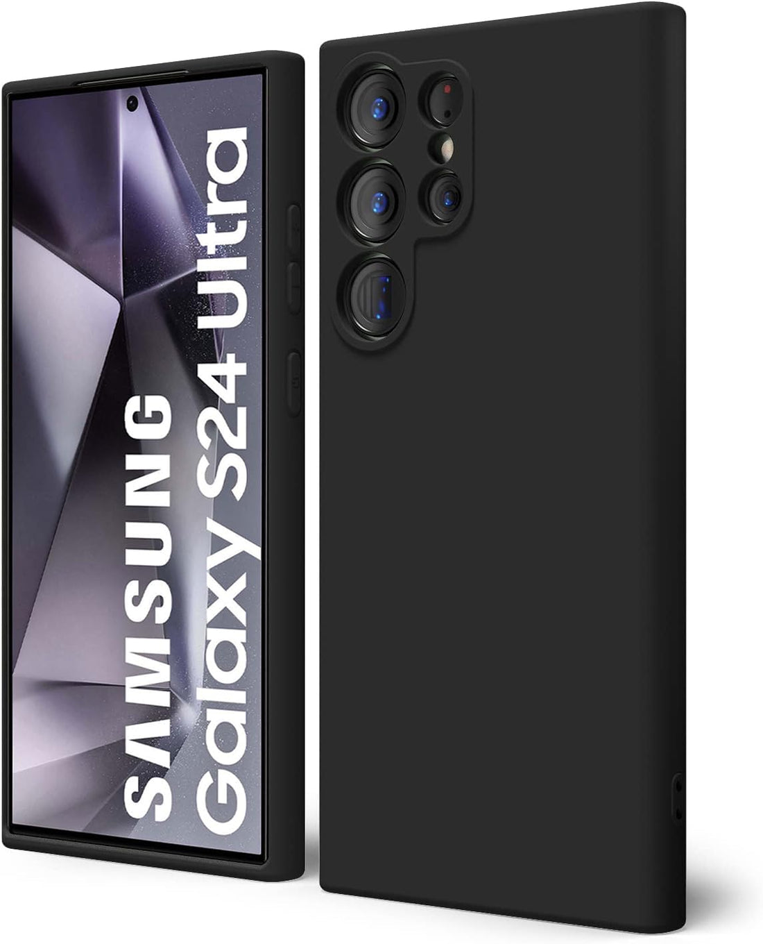 Samsung Galaxy S24 Ultra Case- Silicone Full Cover Protective Case with Soft Microfiber Lining Support Wireless Charging Samsung S24 Ultra Phone Case (Black) - mobilecasez