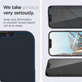 Spigen Ez Fit Tempered Glass Screen Protector Guard For Iphone 15 Smartphone - 1 Pack (Privacy) - mobilecasez