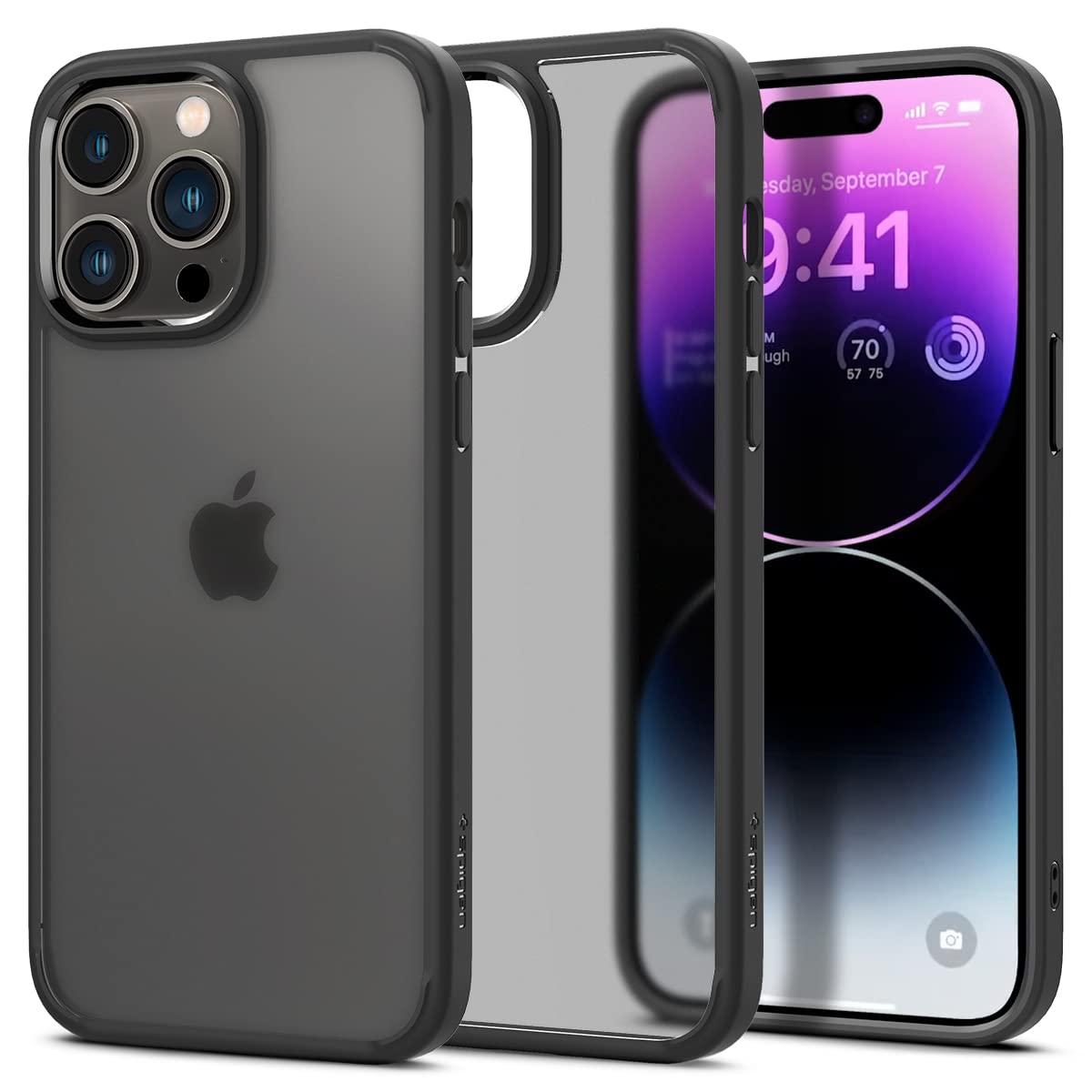 Spigen Ultra Hybrid Back Cover Case Compatible with iPhone 15 Pro max (TPU + Poly Carbonate | Frost Black)