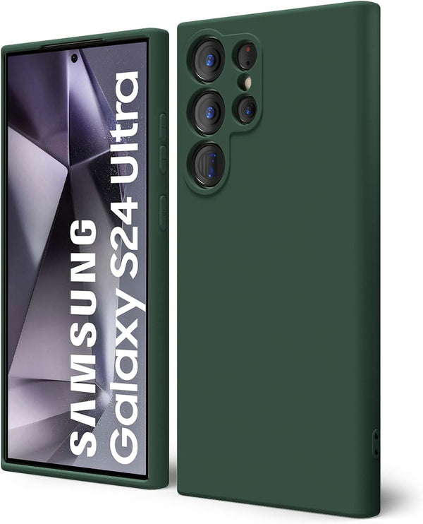 Samsung Galaxy S22 Case- Silicone Full Cover Protective Case with Soft Microfiber Lining Support Wireless Charging Samsung S22 Phone Case (Green) - mobilecasez