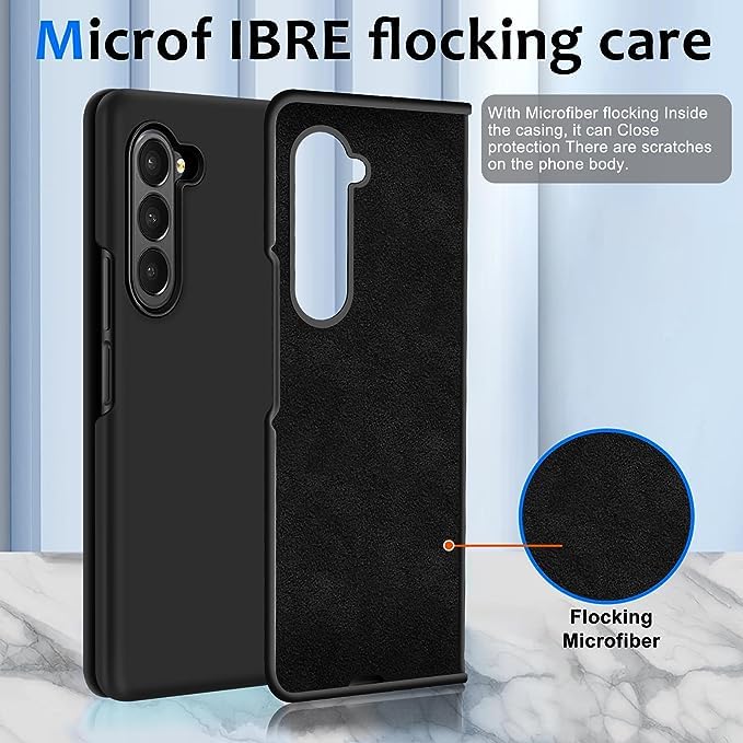 Samsung Z Fold 6 Silicone Case Full Protection Shock Proof Case for Samsung Galaxy Z Fold 6 (Black)