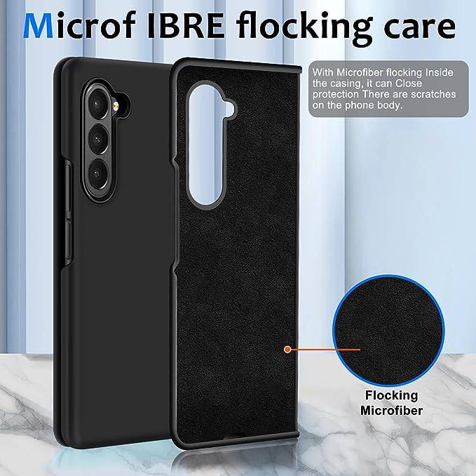 Samsung Z Fold 6 Silicone Case Full Protection Shock Proof Case for Samsung Galaxy Z Fold 6 (Black) - mobilecasez