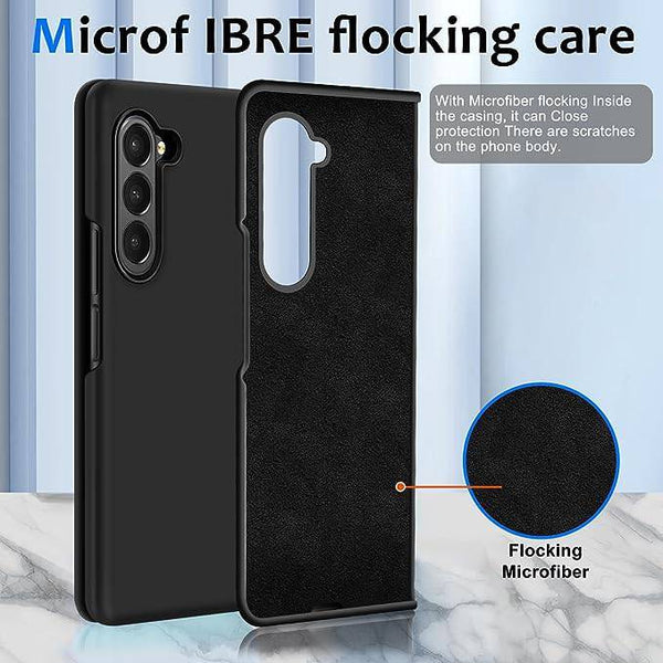 Samsung Z Fold 6 Silicone Case Full Protection Shock Proof Case for Samsung Galaxy Z Fold 6 (Black) - mobilecasez