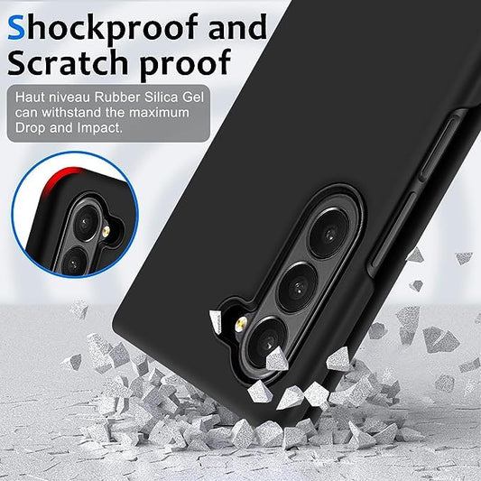 Samsung Z Fold 6 Silicone Case Full Protection Shock Proof Case for Samsung Galaxy Z Fold 6 (Black)