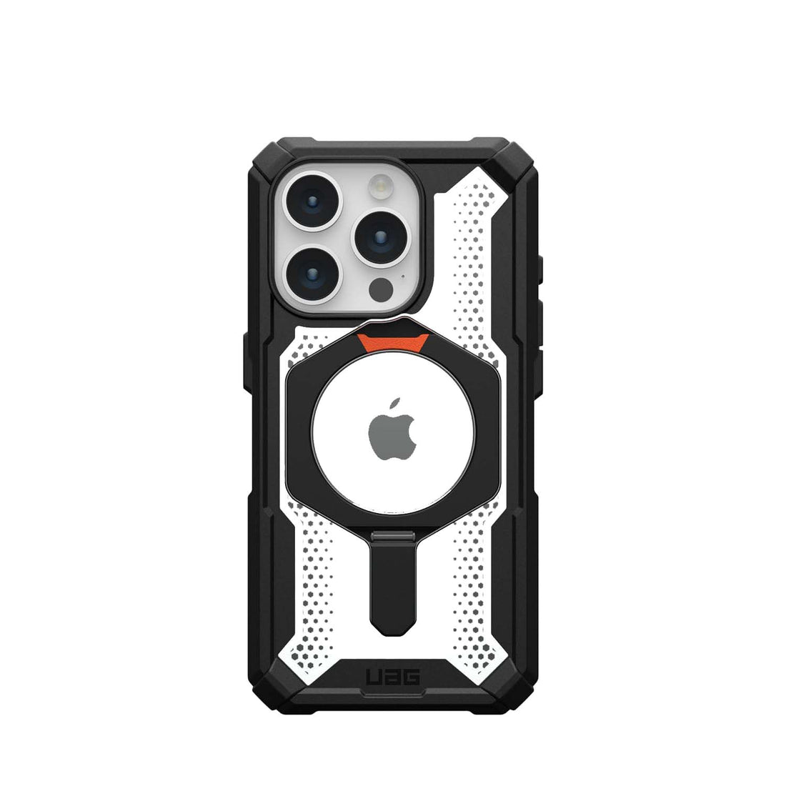 Urban Armor Gear Thermoplastic Polyurethane Plasma Xte Mag-Safe Compatible,Rugged Lightweight Slim Shockproof Protective Case/Cover Designed For iPhone 15 Plus (6.1-Inch) (2023) - White/Orange - mobilecasez