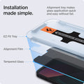 Spigen Ez Fit Tempered Glass Screen Protector Guard For Iphone 15 Plus Smartphone - 1 Pack (Privacy) - mobilecasez