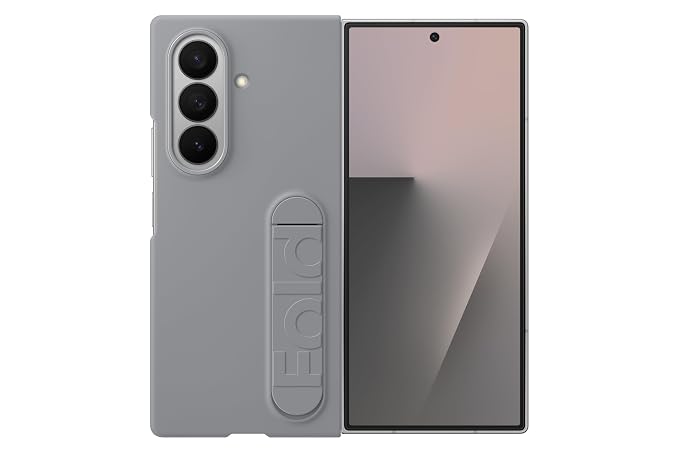 Ultra Hybrid Compatible with Samsung Galaxy Z Fold 8 Case/Cover with Stand & Protection | Silicone Cover with Kickstand (Light Gray)