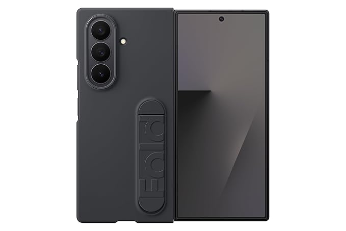 Ultra Hybrid Compatible with Samsung Galaxy Z Fold 8 Case/Cover with Stand & Protection | Silicone Cover with Kickstand (Black)