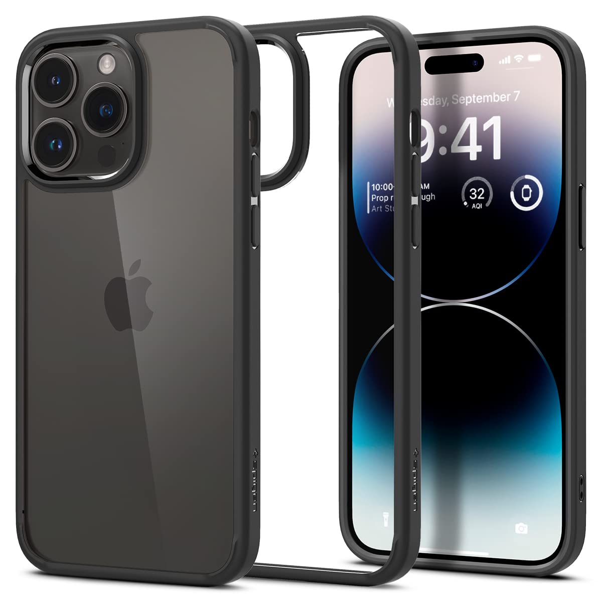 Spigen Ultra Hybrid Back Cover Case Compatible with iPhone 15 (TPU + Poly Carobonate | Matte Black)