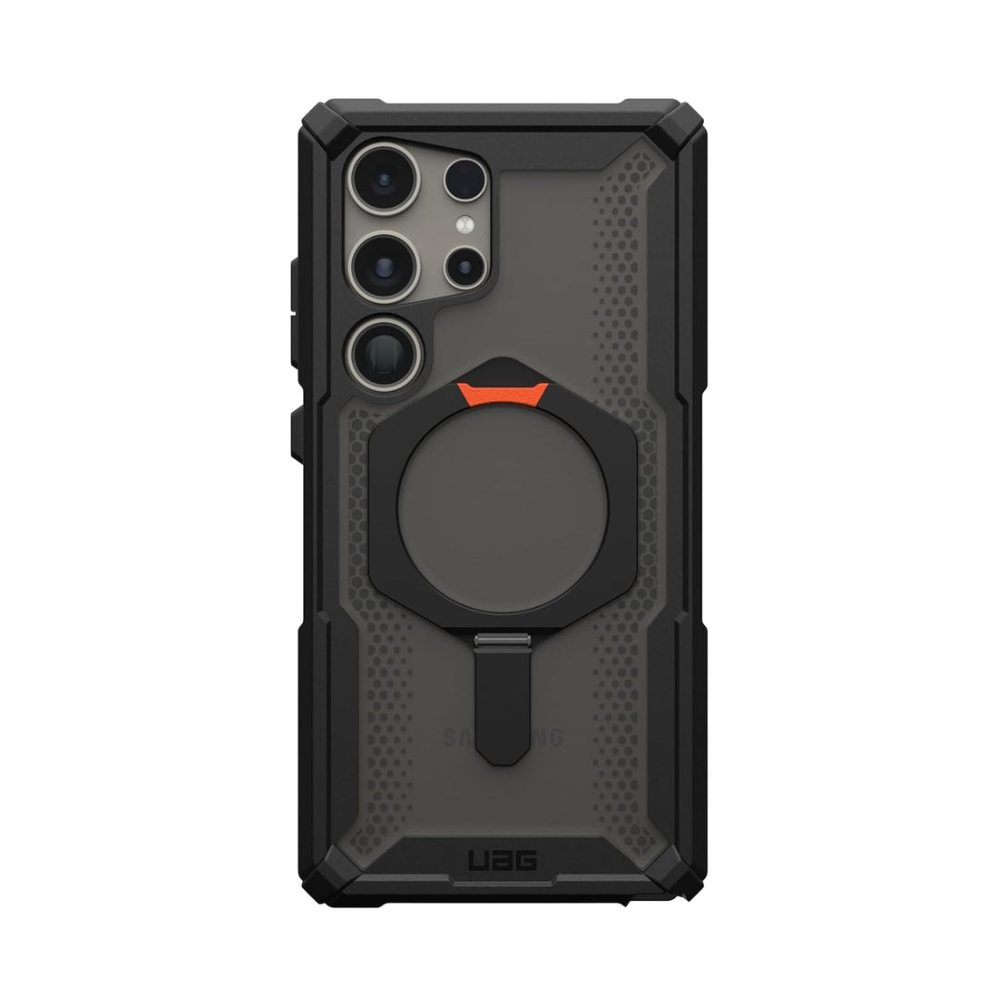 Urban Armor Gear UAG Galaxy S24 Ultra Case, Plasma XTE Rugged Featherlight Shockproof Protective Case/Cover Designed for Galaxy S24 Ultra (6.8-inch) 2024, Magnetic Charging Compatible -Black/Orange