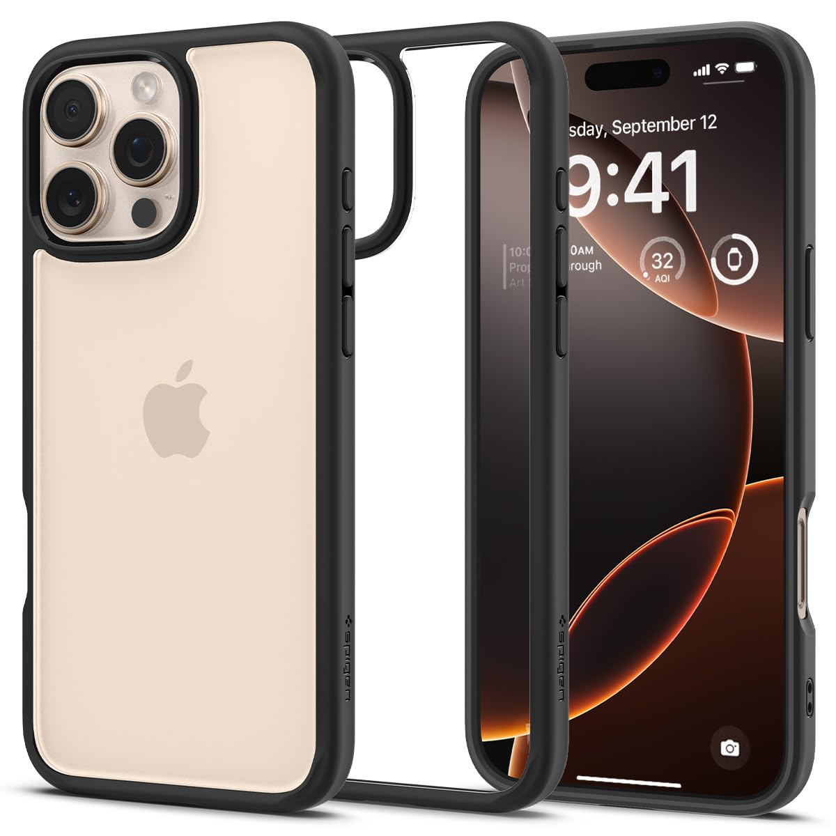 Spigen Ultra Hybrid Back Cover Case Compatible with iPhone 14 (TPU + Poly Carbonate | Matte Black)