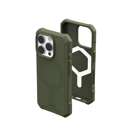 Urban Armor Gear UAG iPhone 15 Pro Max Case, Essential Armor Mag-Safe Compatible, Slim Fit Rugged Protective Case/Cover Designed for iPhone 15 Pro Max, 2024 (Military Drop Tested) - Olive Green