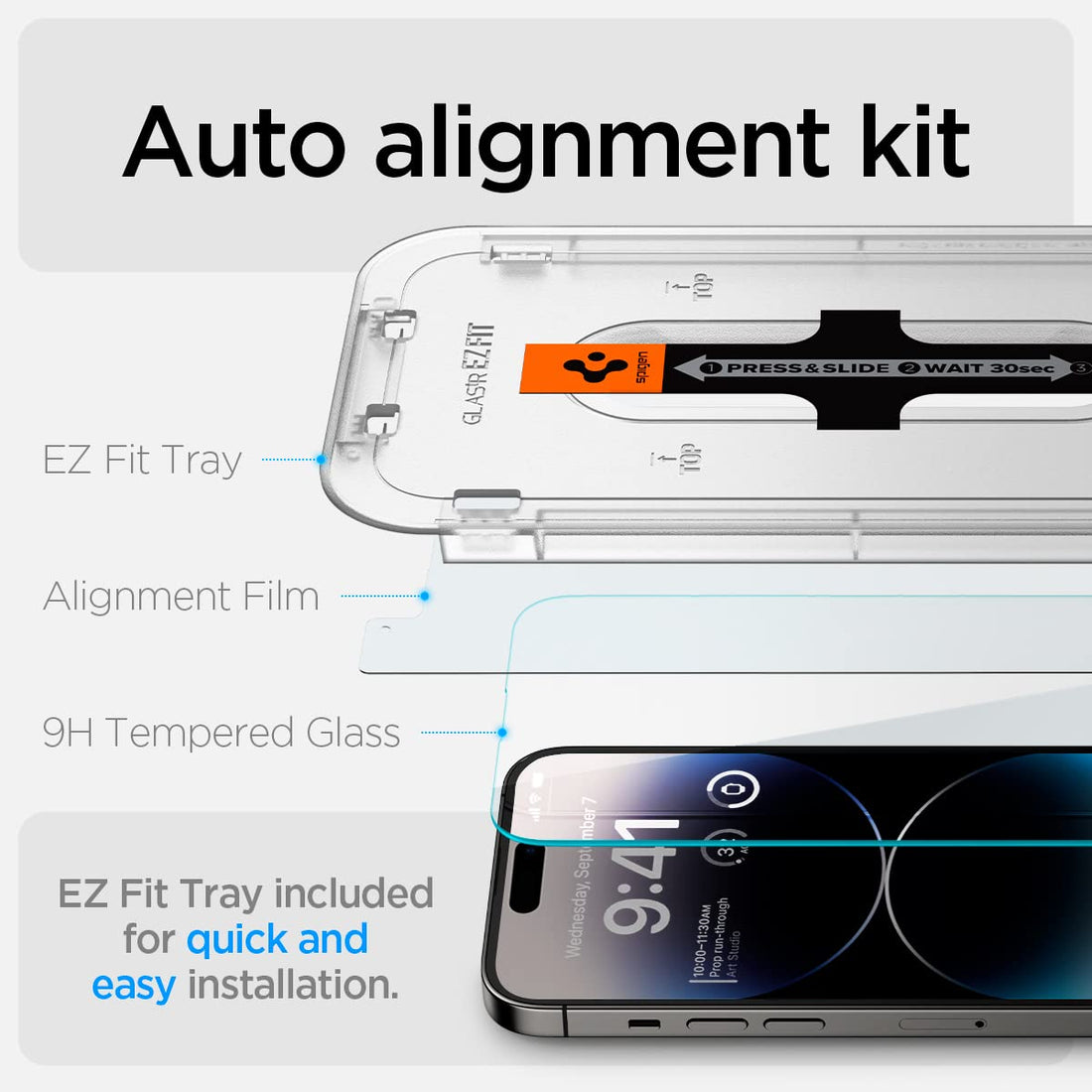 Spigen Ez Fit Clear Tempered Glass Screen Protector For Iphone 16 Pro Smartphone- 1 Pack (Sensor Protection)