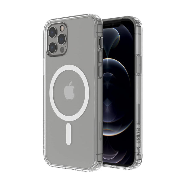 Belkin TPU Magnetic Protective Clear Case, Lightweight Design, MagSafe Compatible, Anti-Microbial Coating for iPhone 14 Plus,(Reduces Bacteria by 99%), Screen-Down Protection - mobilecasez