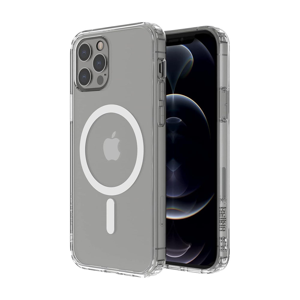 Belkin TPU Magnetic Protective Clear Case, Lightweight Design, MagSafe Compatible, Anti-Microbial Coating for iPhone 13 Pro Max,(Reduces Bacteria by 99%), Screen-Down Protection