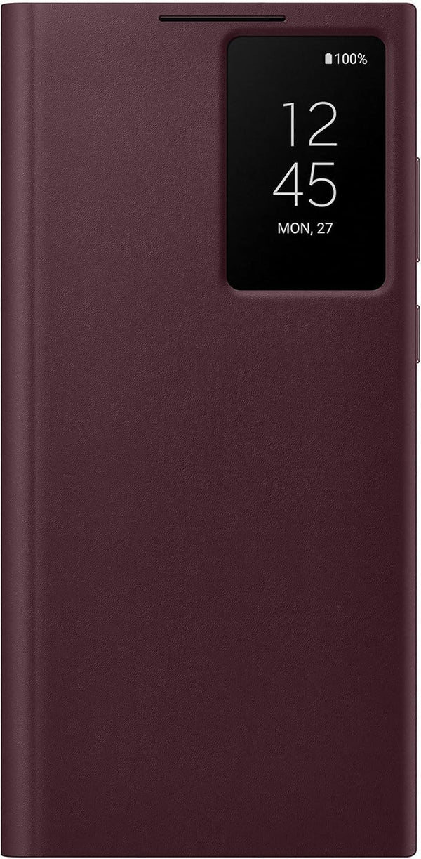 Samsung Galaxy Z FOLD 6 Smart S-View Window Flip Wallet Leather Case -Burgundy - mobileCasez