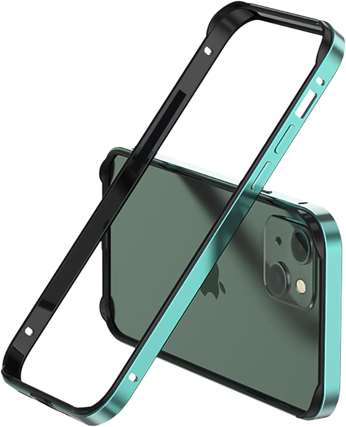 New Aluminum Frame Metal Bumper Frame Slim Hard Case Cover for iPhone 16 Plus, Metal Frame Armor with Soft Inner Bumper, Raised Edge Protection (Green, for iPhone 16 Plus) - mobilecasez