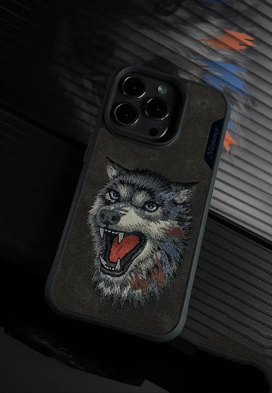 NIMMY Wolf Case for iPhone 15 Brown - mobilecasez
