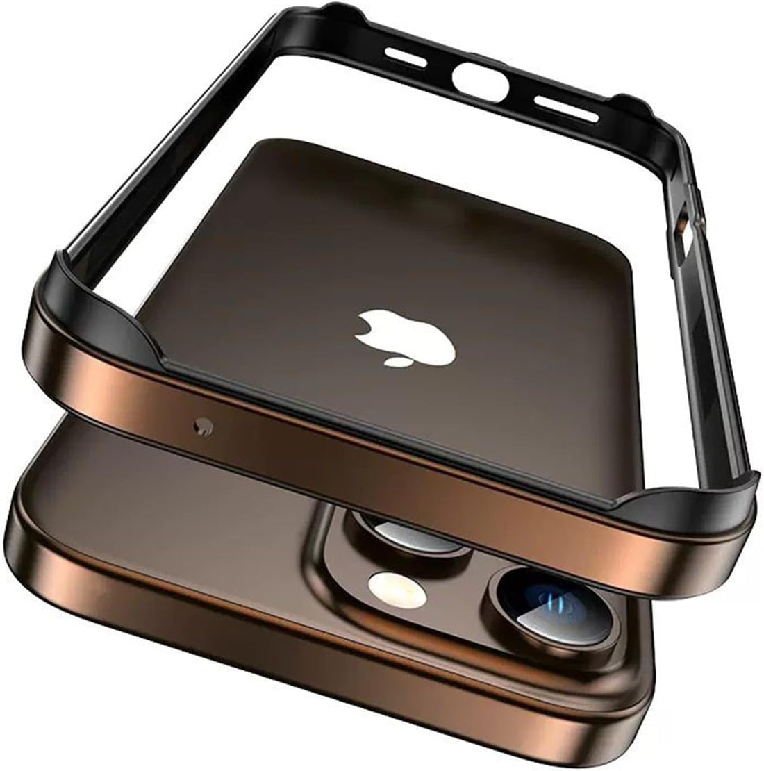New Aluminum Frame Metal Bumper Frame Slim Hard Case Cover for iPhone 16 Pro, Metal Frame Armor with Soft Inner Bumper, Raised Edge Protection (Desert Gold, for iPhone 16 pro) - mobilecasez