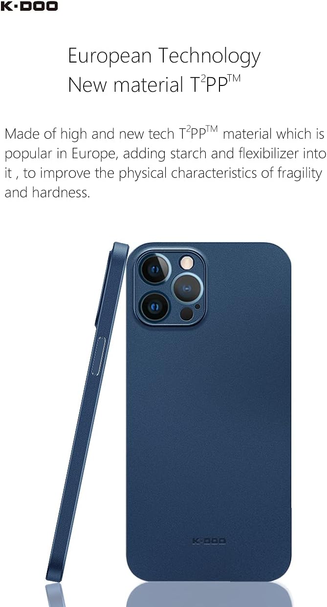K-DOO for iPhone 13 Pro Max Air Skin Case All Around Full Protection Ultra Slim 0.3mm Thickness 4g Feather Weight (iPhone 13 Pro Max, Blue)