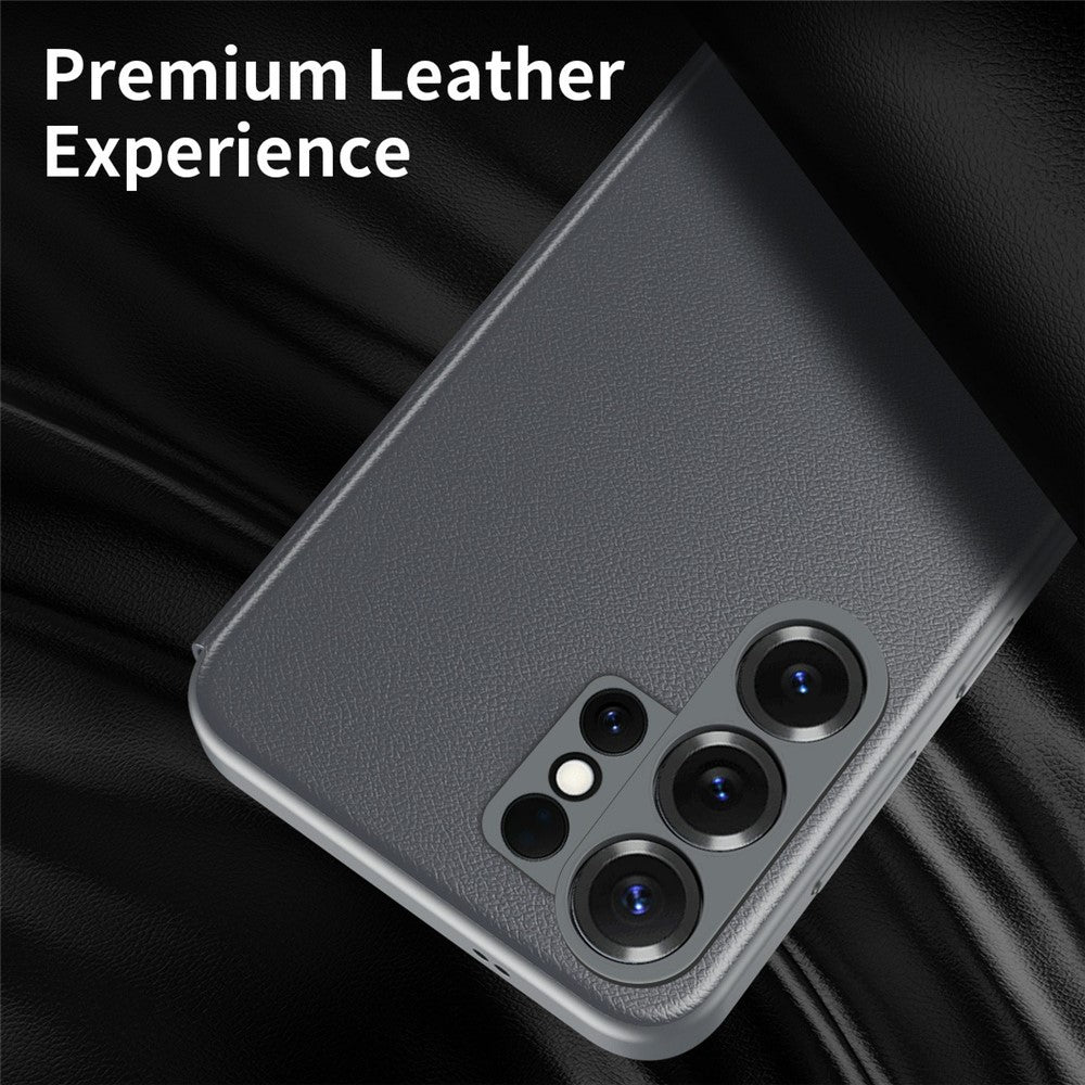 Samsung Galaxy S26 Ultra Case Smart View Window Leather Phone Cover - Gray - mobileCasez
