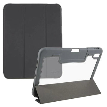 MUTURAL Hard PC TPU Leather Case for iPad 10.2 Shockproof Folio Flip Cover Anti-Scratch Tablet Case with Tri-Fold Stand-Black