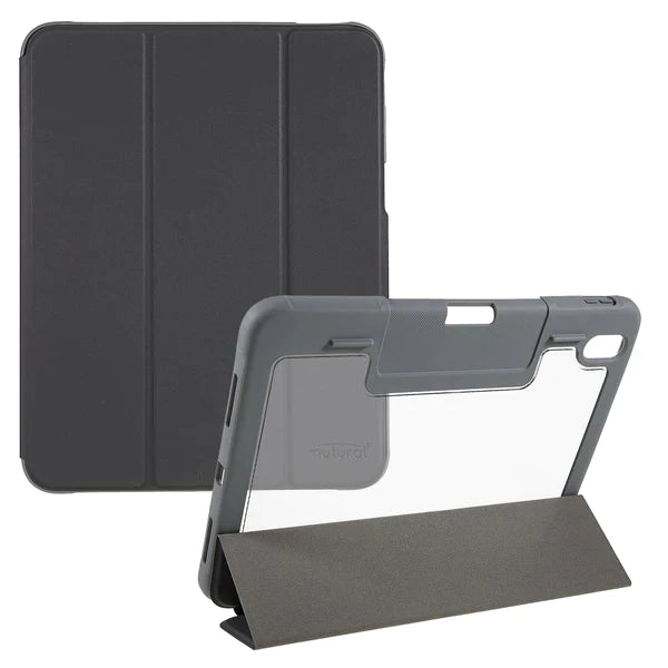 MUTURAL Hard PC TPU Leather Case for iPad 10.9 Shockproof Folio Flip Cover Anti-Scratch Tablet Case with Tri-Fold Stand-Black