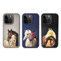 The ISIDORE Series Genuine Santa Barbara Polo Mobile Back Cover for iPhone 15 Pro |Men and Women||Horse Series||Embroidery Cover||Luxury Back Case||Free Leather Cover of Same Model Inside| (Black) - mobilecasez
