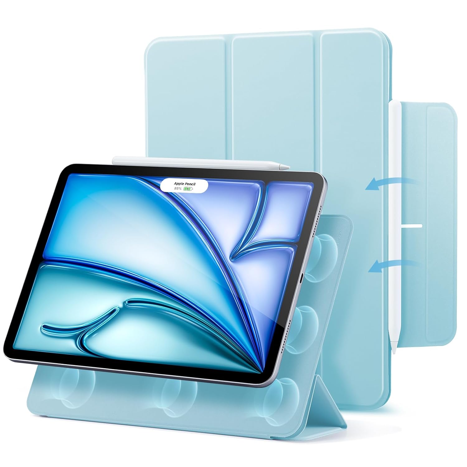 Smart Magnetic Case Cover for Apple iPad 10.9, 6th/5th Gen 2022 [Support Apple Pencil Charging], Sky Blue