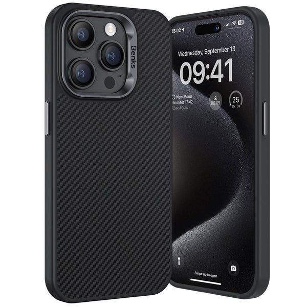 BENKS Magnetic Case for iPhone 16 Pro, Built with Dupont Kevlar 600D Aramid Fiber [Compatible with Magsafe], [Military Grade Drop Protection] Anti-Scratch Non-Slip Shockproof Cover. - mobilecasez